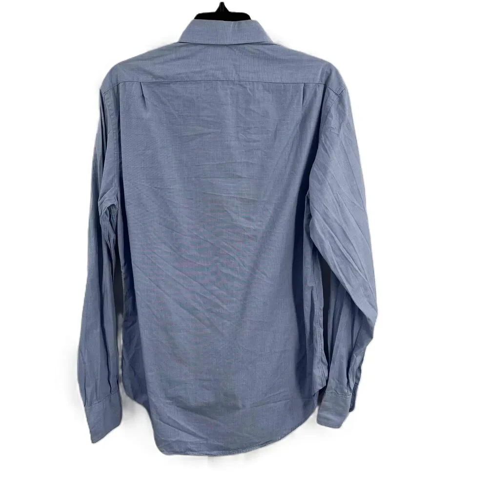 J.Crew Blue Thompson Premium Dress Shirt Men Long Sleeve Button Up Cotton Medium
